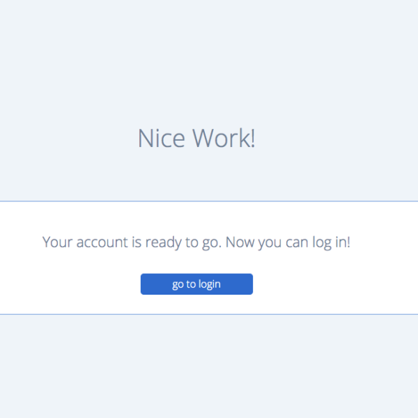 Account creation on Bluehost is successful