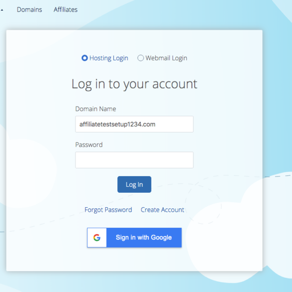 Use password to login to Bluehost